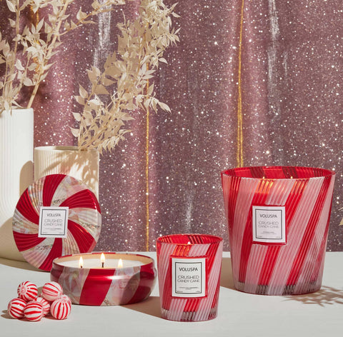 Voluspa Crushed Candy Cane 3 Wick Hearth Candle