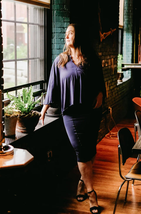 Angelrox Pencil Skirt Navy