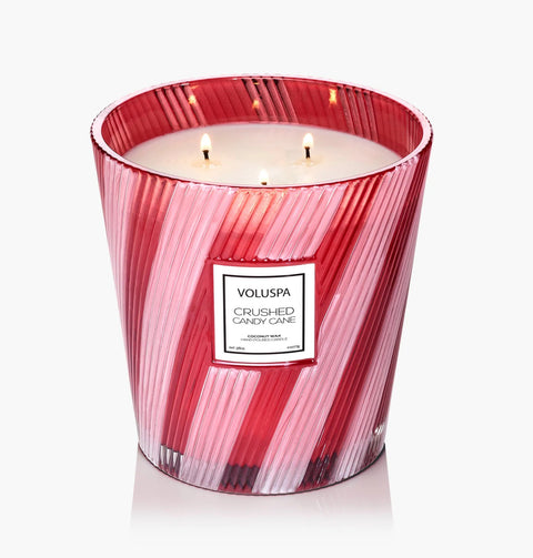 Voluspa Crushed Candy Cane 3 Wick Hearth Candle