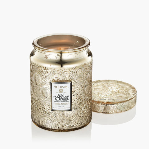 Voluspa Gilt Pomander & Hinoki Large Jar Candle