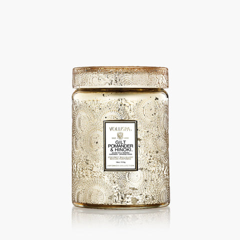 Voluspa Gilt Pomander & Hinoki Large Jar Candle