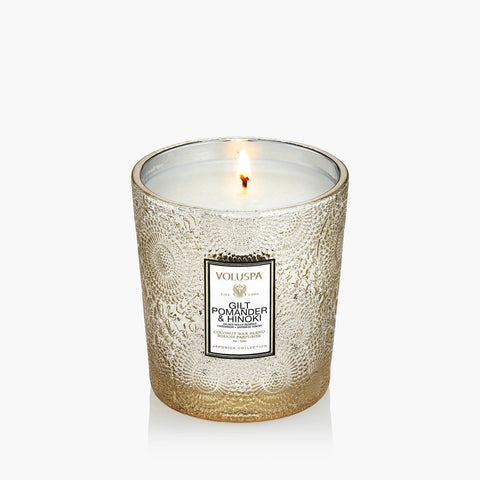 Voluspa Gilt Pomander & Hinoki Classic Candle