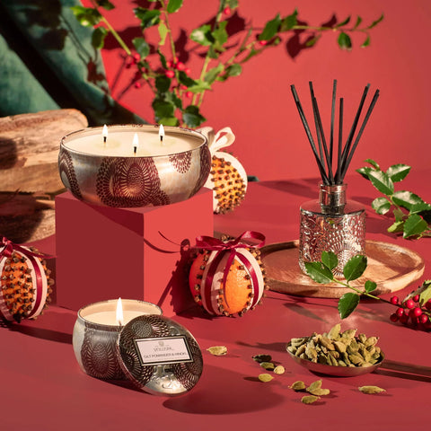 Voluspa Gilt Pomander & Hinoki Reed Diffuser