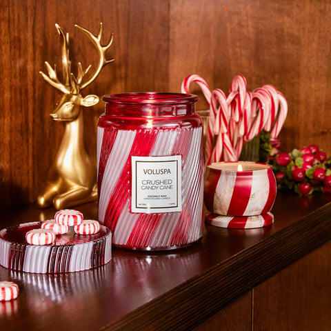 Voluspa Crushed Candy Cane Large Jar Candle
