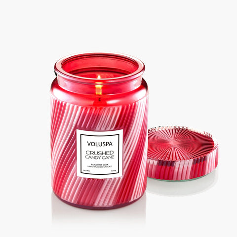 Voluspa Crushed Candy Cane Large Jar Candle
