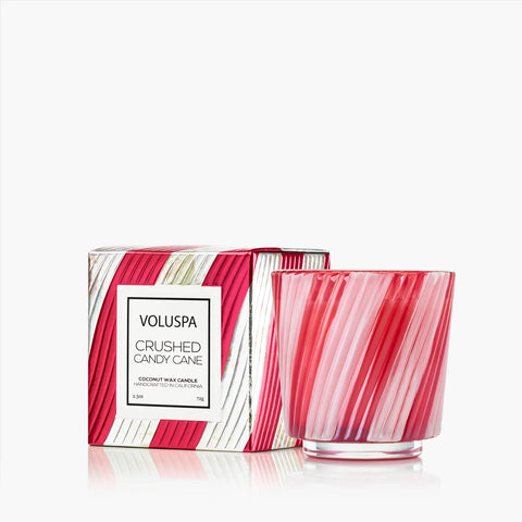 Voluspa Crushed Candy Cane Pedestal Candle