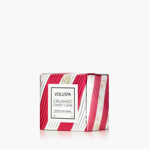 Voluspa Crushed Candy Cane Pedestal Candle