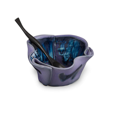 Hilborn Guacamole Bowl with Rosewood Medium Spoon Periwinkle Blue