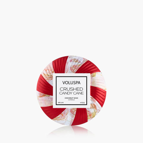 Voluspa Crushed Candy Cane Mini Tin Candle