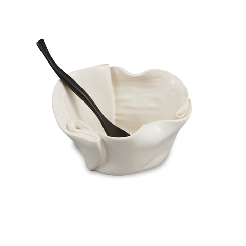 Hilborn Guacamole Bowl with Rosewood Medium Spoon Simply White