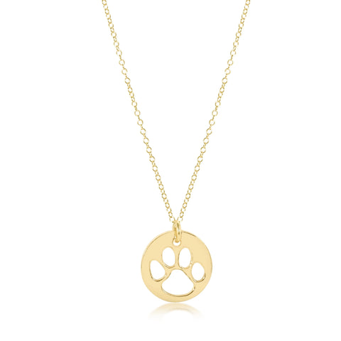 enewton 16" necklace gold - paw print gold disc