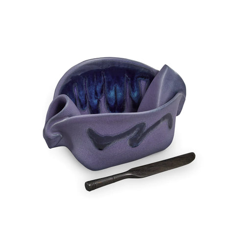 Hilborn Pinch Pot with Rosewood Knife Periwinkle Blue
