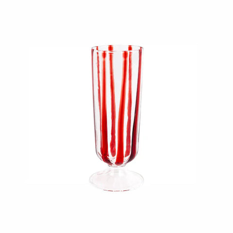 Vietri Nuovo Stripe Red Champagne Glass