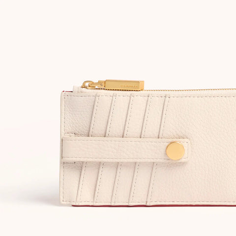 Hammitt 210 West Calla Lily White/Brushed Gold Leather Wallet