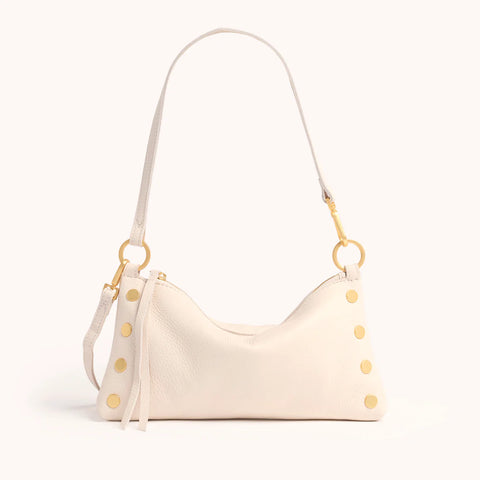 Hammitt Kyle Calla Lily White/Brushed Gold Leather Crossbody/Shoulder Bag