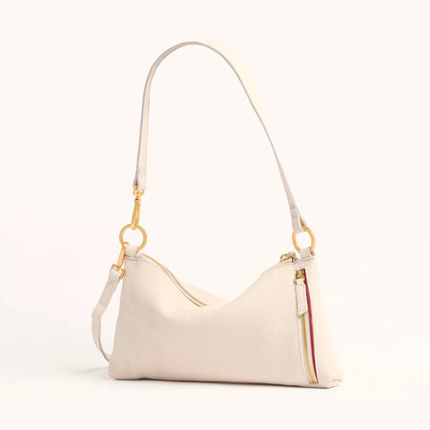 Hammitt Kyle Calla Lily White/Brushed Gold Leather Crossbody/Shoulder Bag