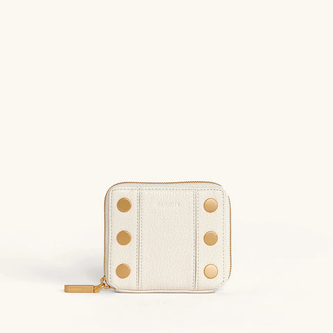 Hammitt 5 North Calla Lily White/Brushed Gold Leather Wallet
