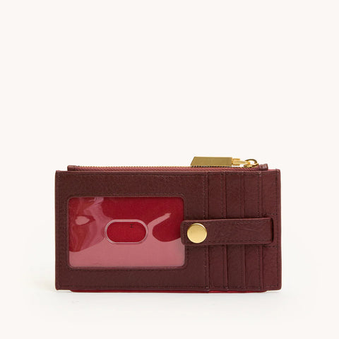 Hammitt 210 West Cherrywood Pebble/Brushed Gold Leather Wallet