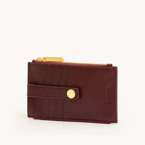 Hammitt 210 West Cherrywood Pebble/Brushed Gold Leather Wallet
