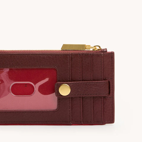 Hammitt 210 West Cherrywood Pebble/Brushed Gold Leather Wallet