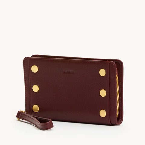 Hammitt Bryant Wallet Cherrywood Pebble/Brushed Gold Leather Wallet