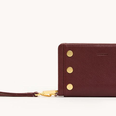Hammitt Bryant Wallet Cherrywood Pebble/Brushed Gold Leather Wallet
