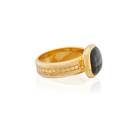 Anna Beck Hypersthene Cushion Cocktail Ring - Gold