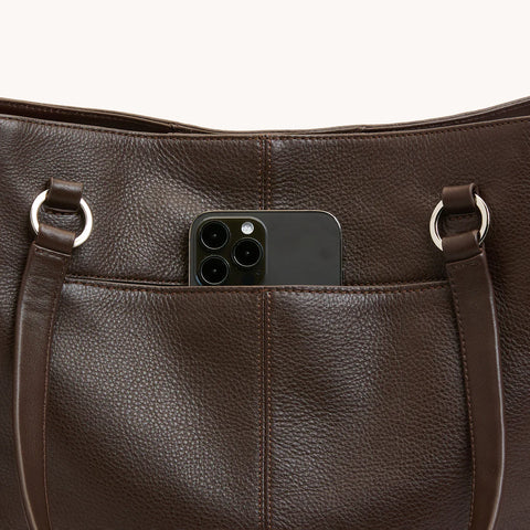 Hammitt Andersen Revival Espresso Pebble/Silver Large Tote
