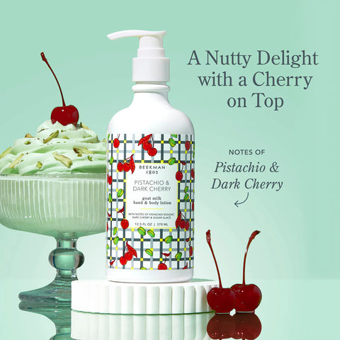 Beekman 1802 Pistachio & Dark Cherry Hand & Body Lotion 12.5 fl oz