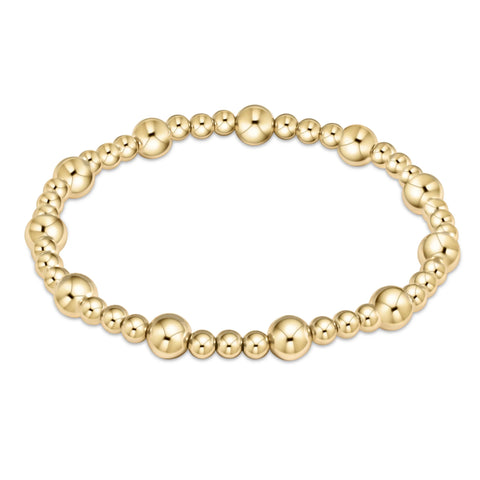 enewton classic sincerity pattern 5mm bead bracelet - gold