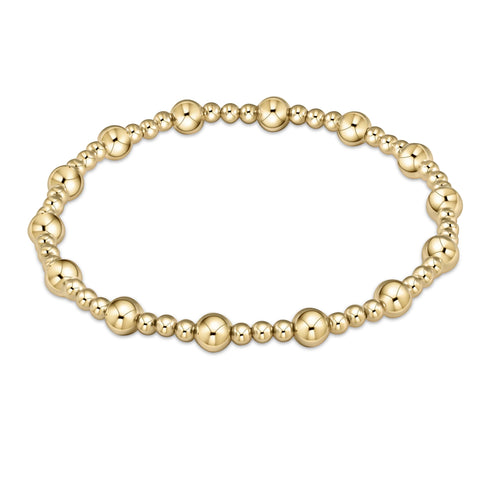 enewton classic sincerity pattern 5mm bead bracelet - gold