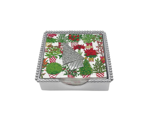 Mariposa Topiary Christmas Tree Beaded Napkin Box Set