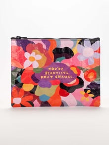 Blue Q You’re Beautiful, Don’t Change Zipper Pouch