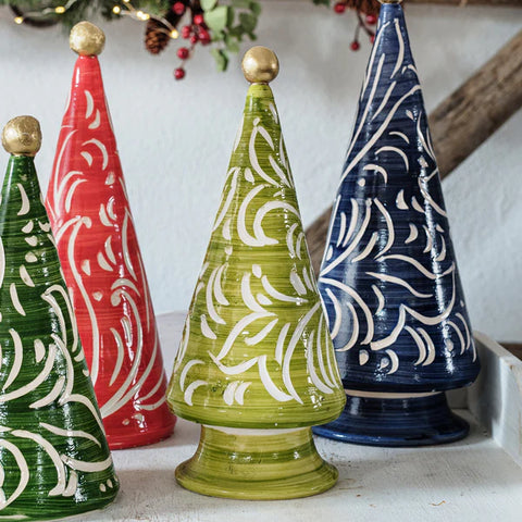 NEW Vietri Foresta Lime Green Scroll Tree