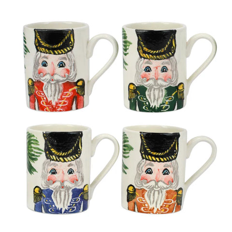 Vietri Nutcrackers Assorted Mugs - Set Of 4