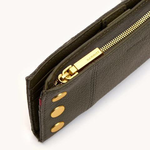 Hammitt 110 North Olive/Brushed Gold Leather Wallet