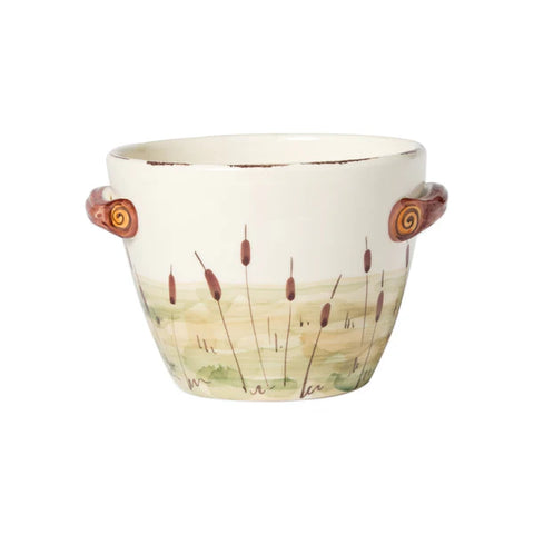Vietri Wildlife Deer Handled Deep Serving Bowl