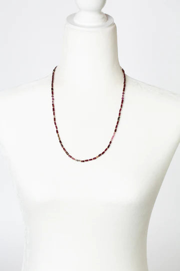 ANNE VAUGHAN DECADENCE 22.5-24.5" RUBY, GARNET, SPINEL SIMPLE NECKLACE