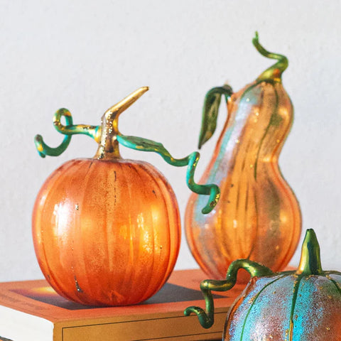 Vietri Pumpkins Figural Orange Glass Pumpkin