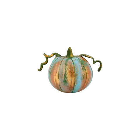 Vietri Pumpkins Figural Blue Glass Pumpkin