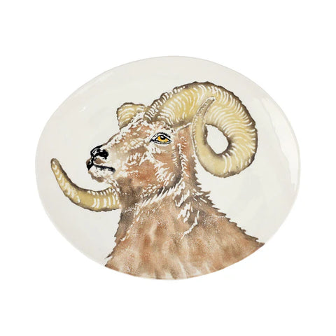 NEW Vietri Cacciatore Ram Medium Oval Platter