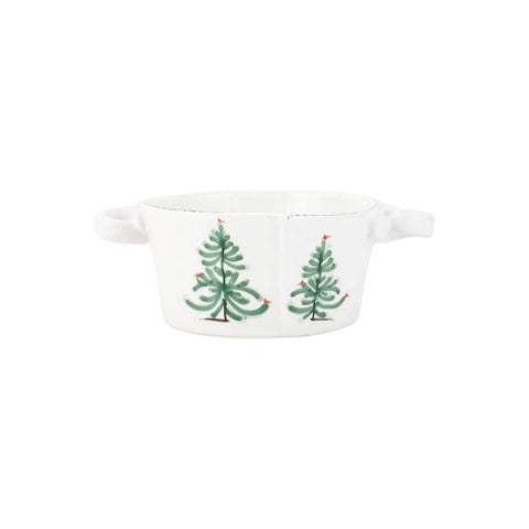 Vietri Lastra Holiday Small Handled Bowl