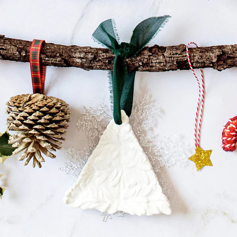 Vietri Lastra Holiday White Figural Ornament