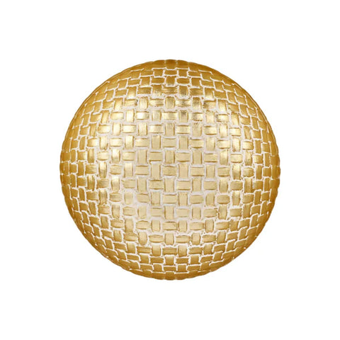 Vietri Rufolo Glass Gold Basketweave Small Serving Bowl