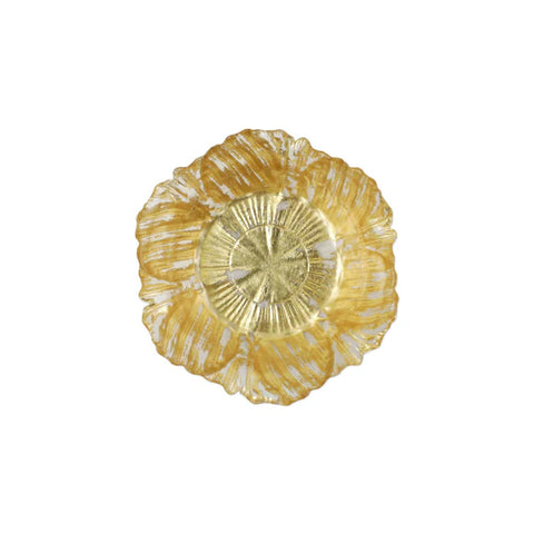 Vietri Rufolo Glass Gold Flower Small Bowl