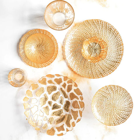 Vietri Rufolo Glass Gold Flower Small Bowl