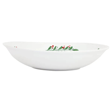 NEW Vietri Aria Holiday Shallow Oval Bowl