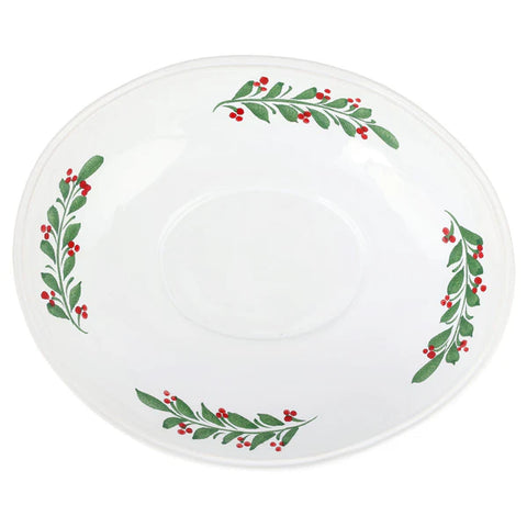 NEW Vietri Aria Holiday Shallow Oval Bowl