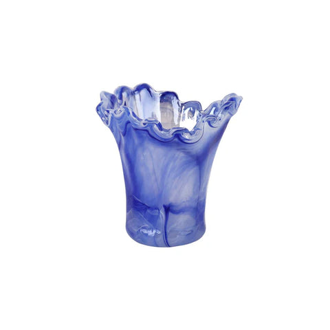 Vietri Onda Glass Cobalt Short Vase