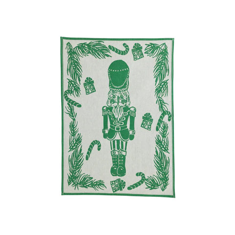 Vietri Strofinaccio Green Nutcracker Dish Towels - Set Of 2